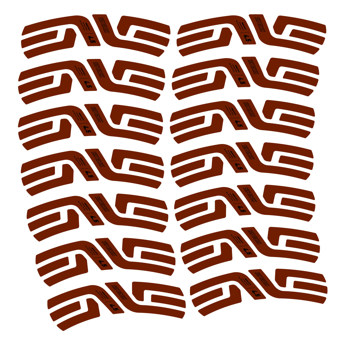 Compatible Stickers for Envx SES 4.5 2022-2026, 2 Road Rims 48mm vinyl decals - Brown