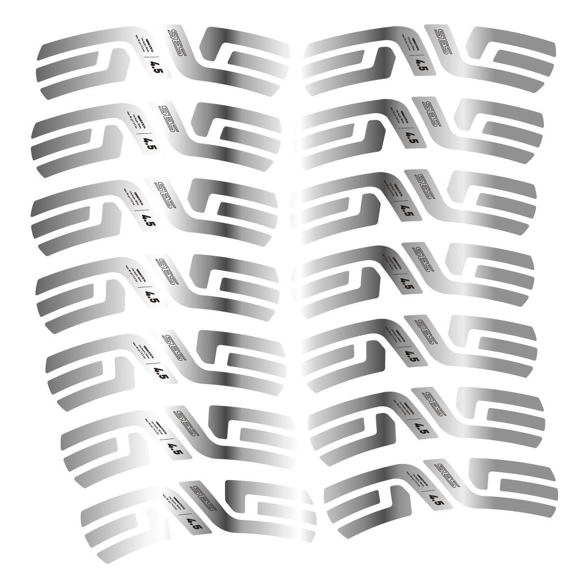 Compatible Stickers for Envx SES 4.5 2022-2026, 2 Road Rims 48mm vinyl decals - Chrome Silver