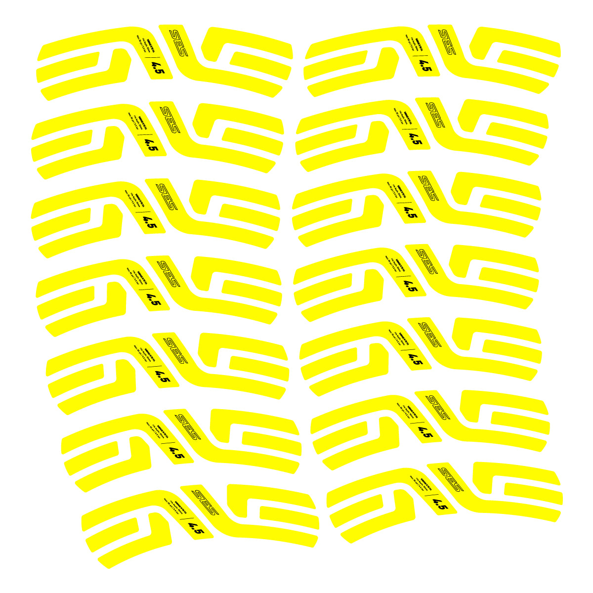 Compatible Stickers for Envx SES 4.5 2022-2026, 2 Road Rims 48mm vinyl decals - Lemon Yellow