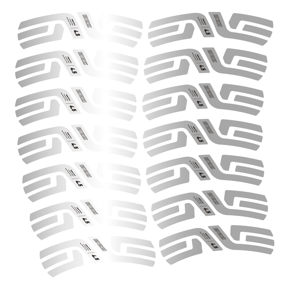 Compatible Stickers for Envx SES 4.5 2022-2026, 2 Road Rims 48mm vinyl decals - Light Silver