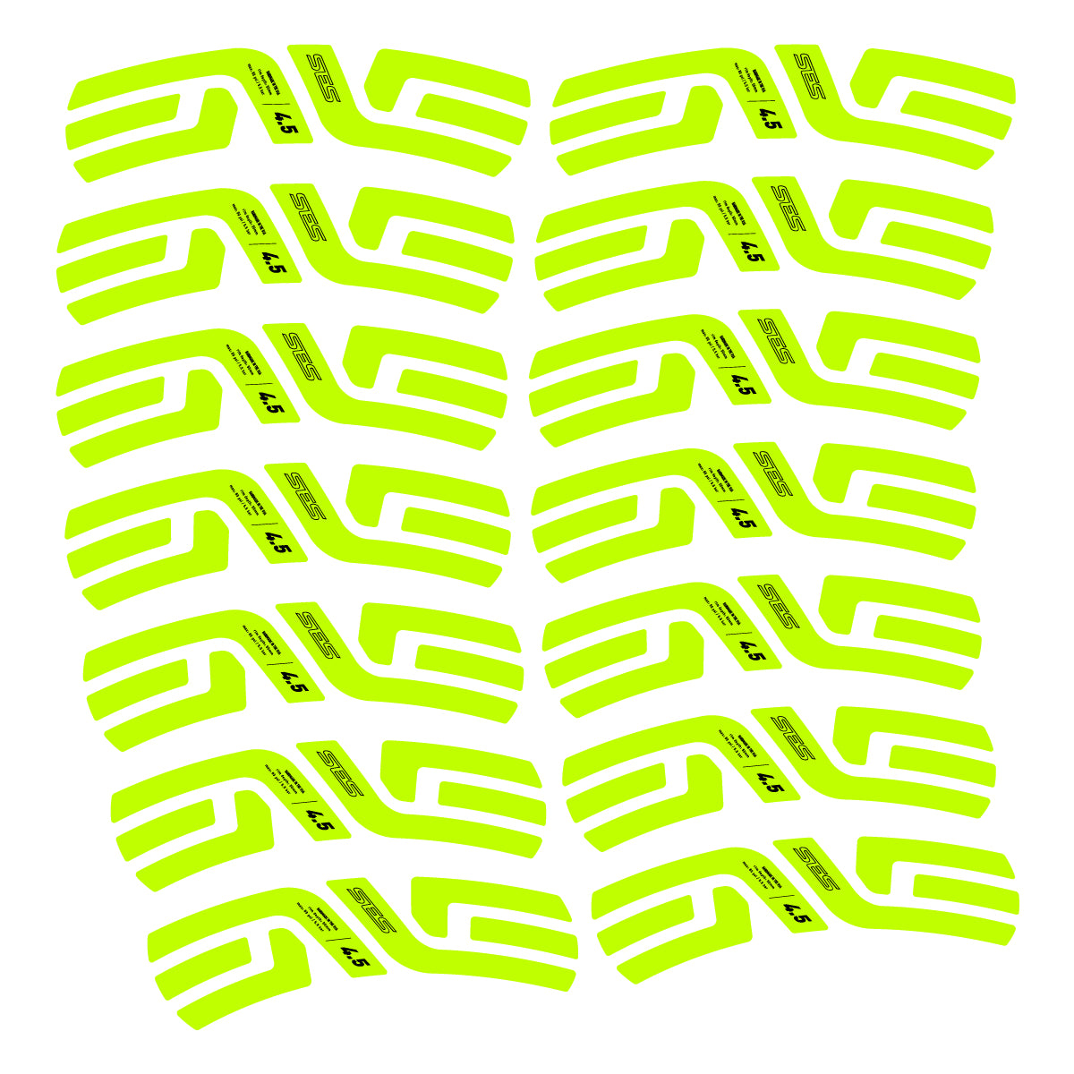 Compatible Stickers for Envx SES 4.5 2022-2026, 2 Road Rims 48mm vinyl decals - Lime Neon