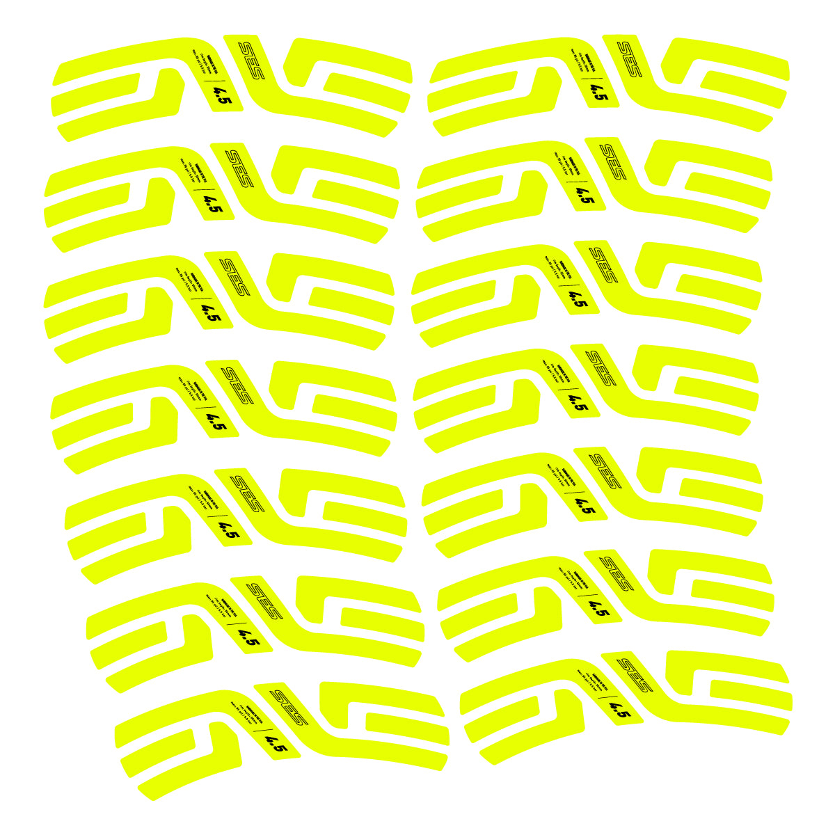 Compatible Stickers for Envx SES 4.5 2022-2026, 2 Road Rims 48mm vinyl decals - Neon Yellow