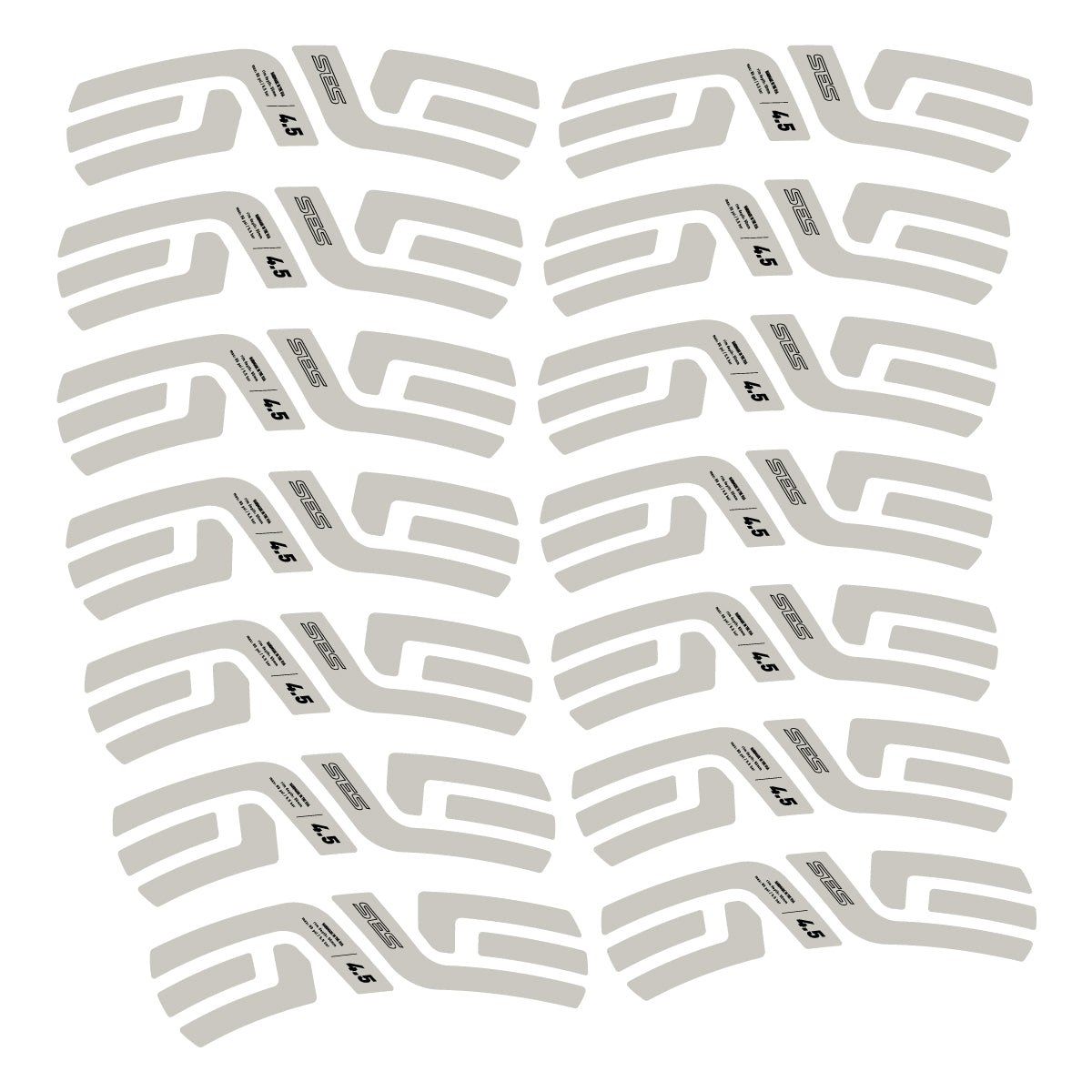Compatible Stickers for Envx SES 4.5 2022-2026, 2 Road Rims 48mm vinyl decals - Light Grey