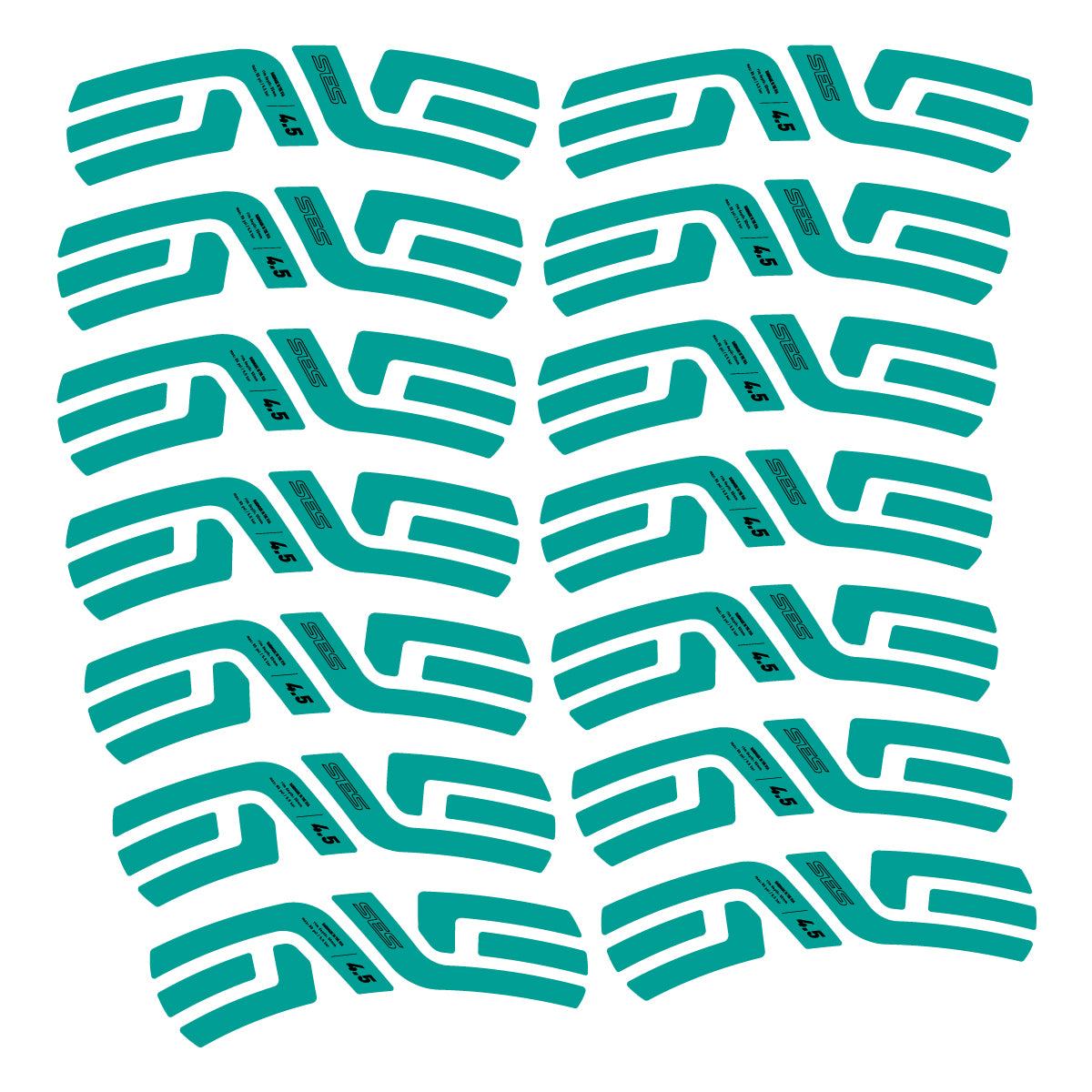 Compatible Stickers for Envx SES 4.5 2022-2026, 2 Road Rims 48mm vinyl decals - Petrol Turquoise