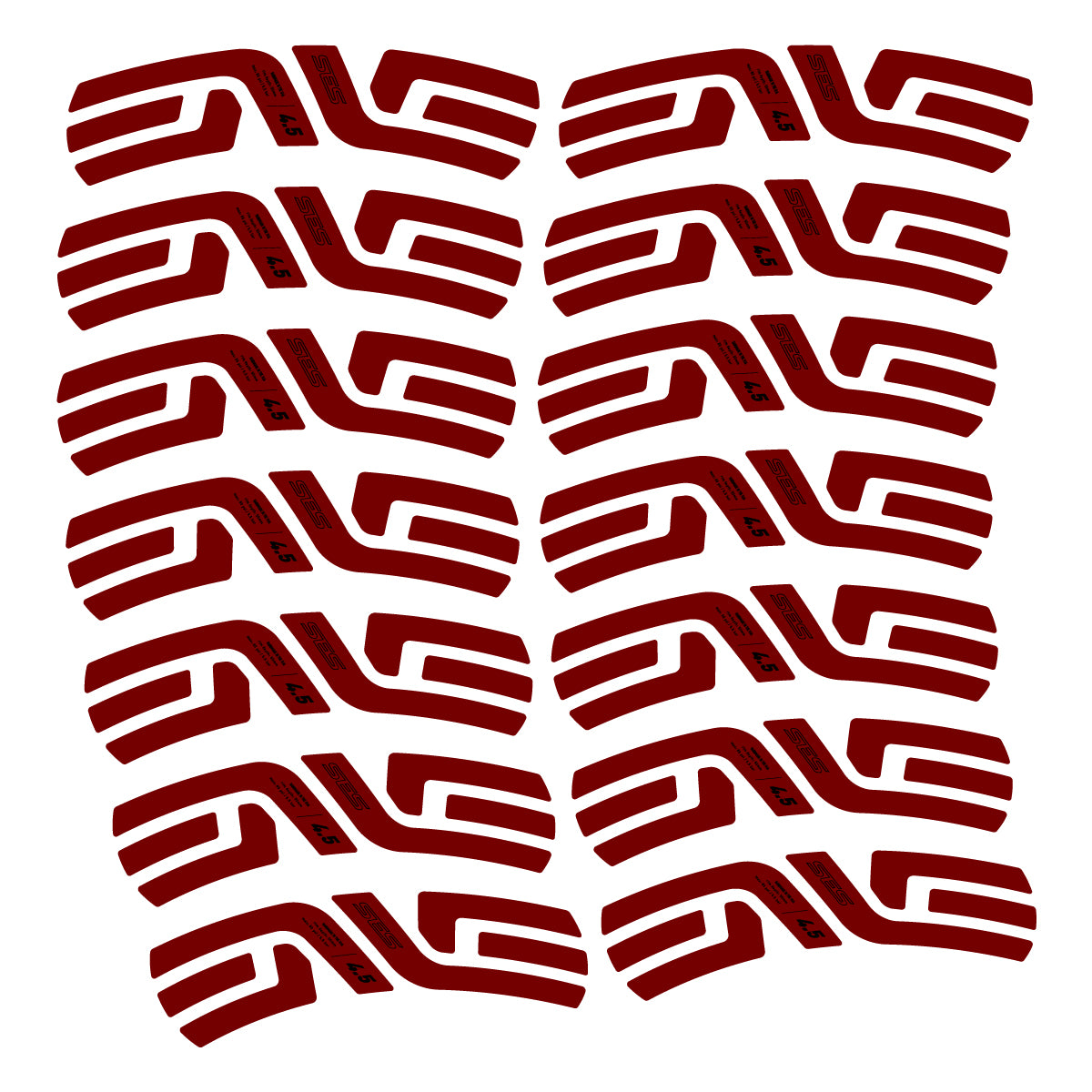 Compatible Stickers for Envx SES 4.5 2022-2026, 2 Road Rims 48mm vinyl decals - Very Dark Red