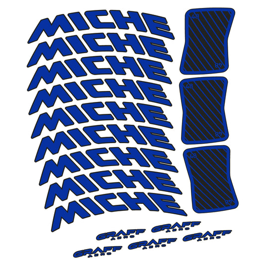 Ultramarine Blue decal for Miche Graff Aero 48 road wheel 48mm – bike sticker vinyl
