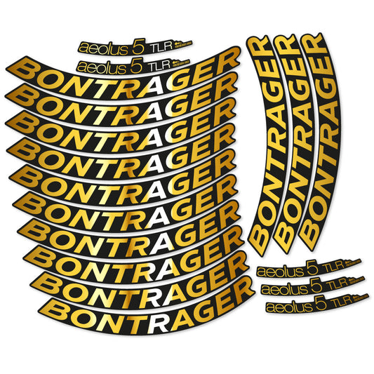 Chrome Gold decal for Bontrager Aeolus 5 TLR D3 road wheel 50mm – bike sticker vinyl
