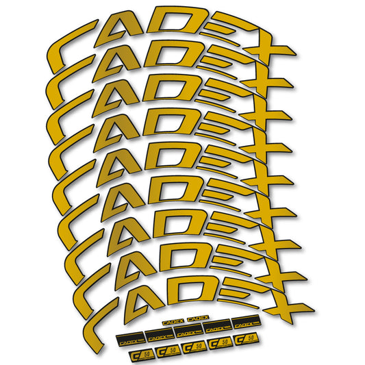 Cadex 50 Ultra Disc Felgenaufkleber 50 mm in Gold