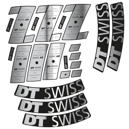Chrome Silver decal for DT Swiss ARC 1400 DB 50 road wheel – bike sticker vinyl