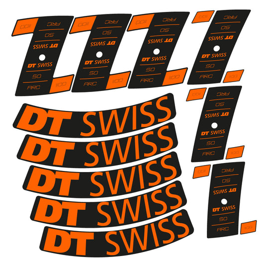 Orange decal for DT Swiss ARC 1100 Dicut DB road wheel 50mm – bike sticker vinyl