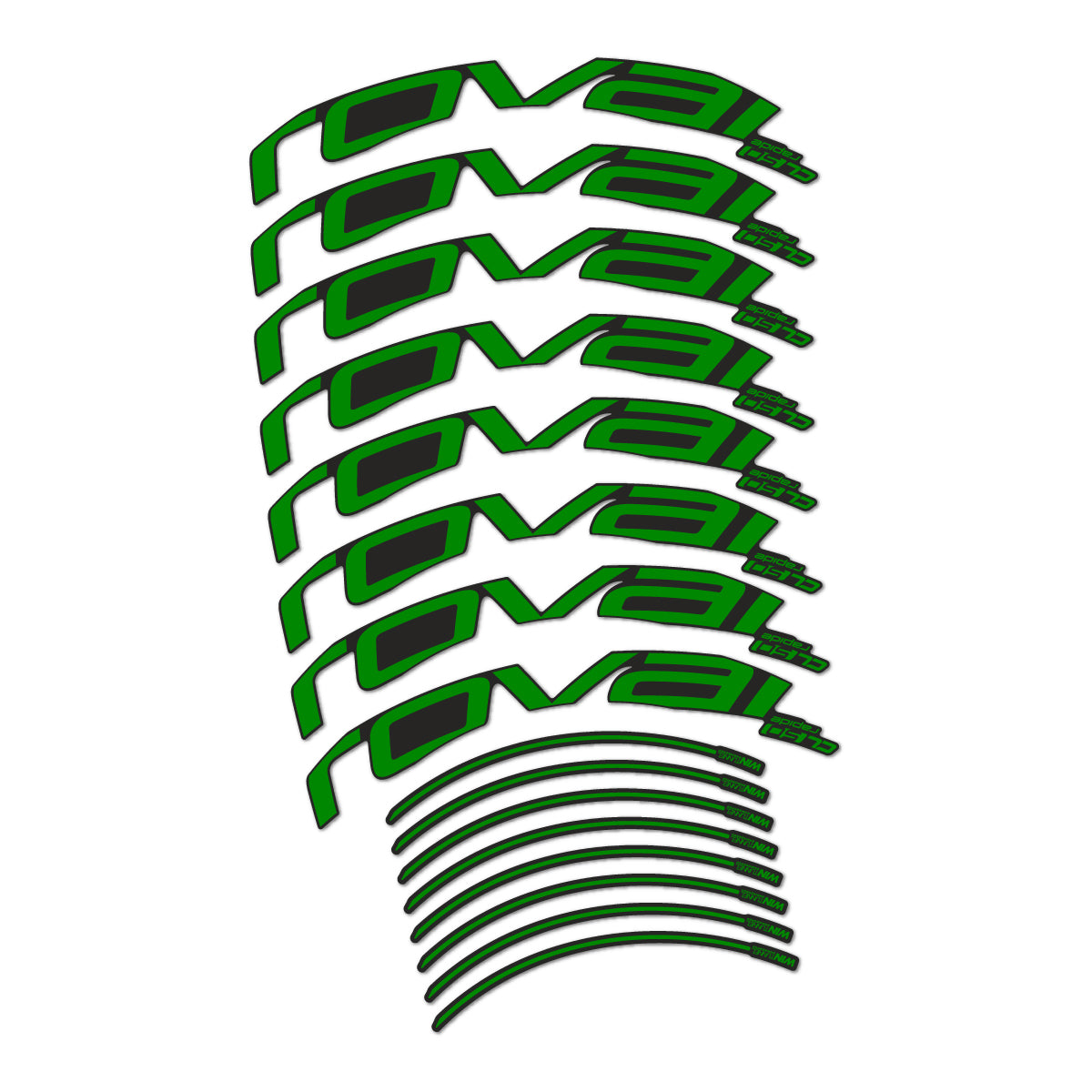Compatible Stickers for Roval CL 50 2016-2018 Rim Brake, Road Wheel 50mm vinyl decals - Medium Green