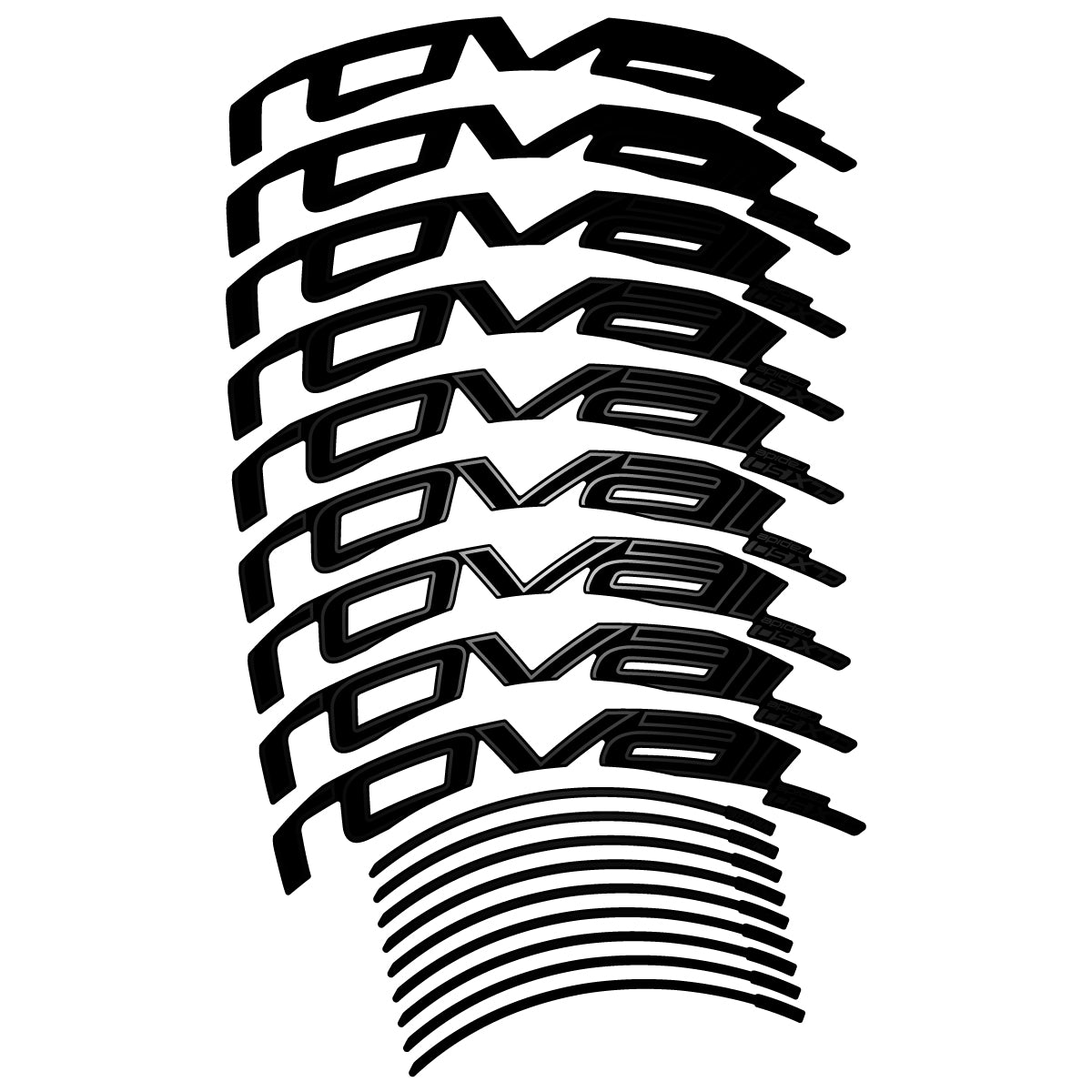 Compatible Stickers for Roval CLX50 Disc 2018-2025, Road Wheel 50mm vinyl decals - Black