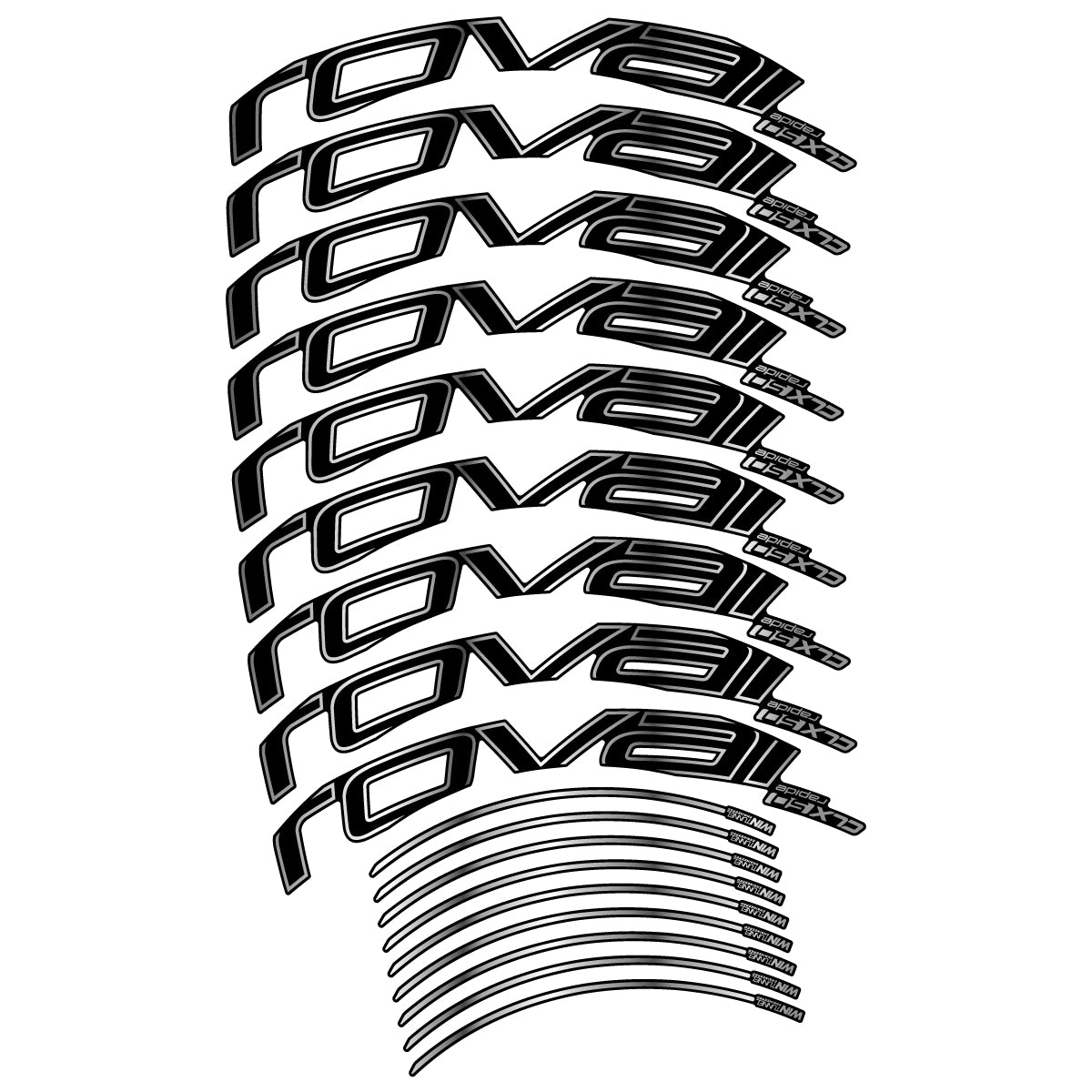Compatible Stickers for Roval CLX50 Disc 2018-2025, Road Wheel 50mm vinyl decals - Chrome Silver
