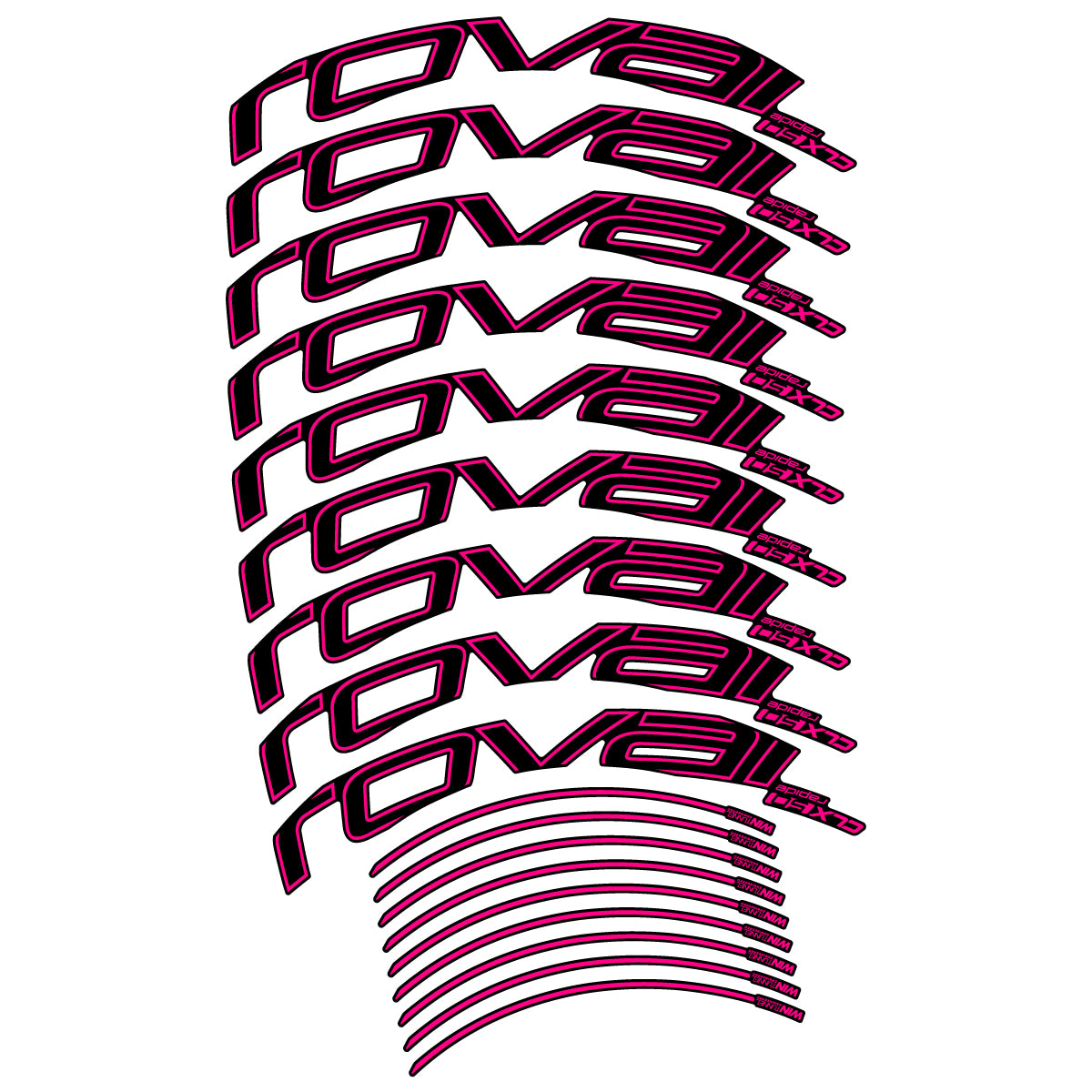 Compatible Stickers for Roval CLX50 Disc 2018-2025, Road Wheel 50mm vinyl decals - Fuchsia