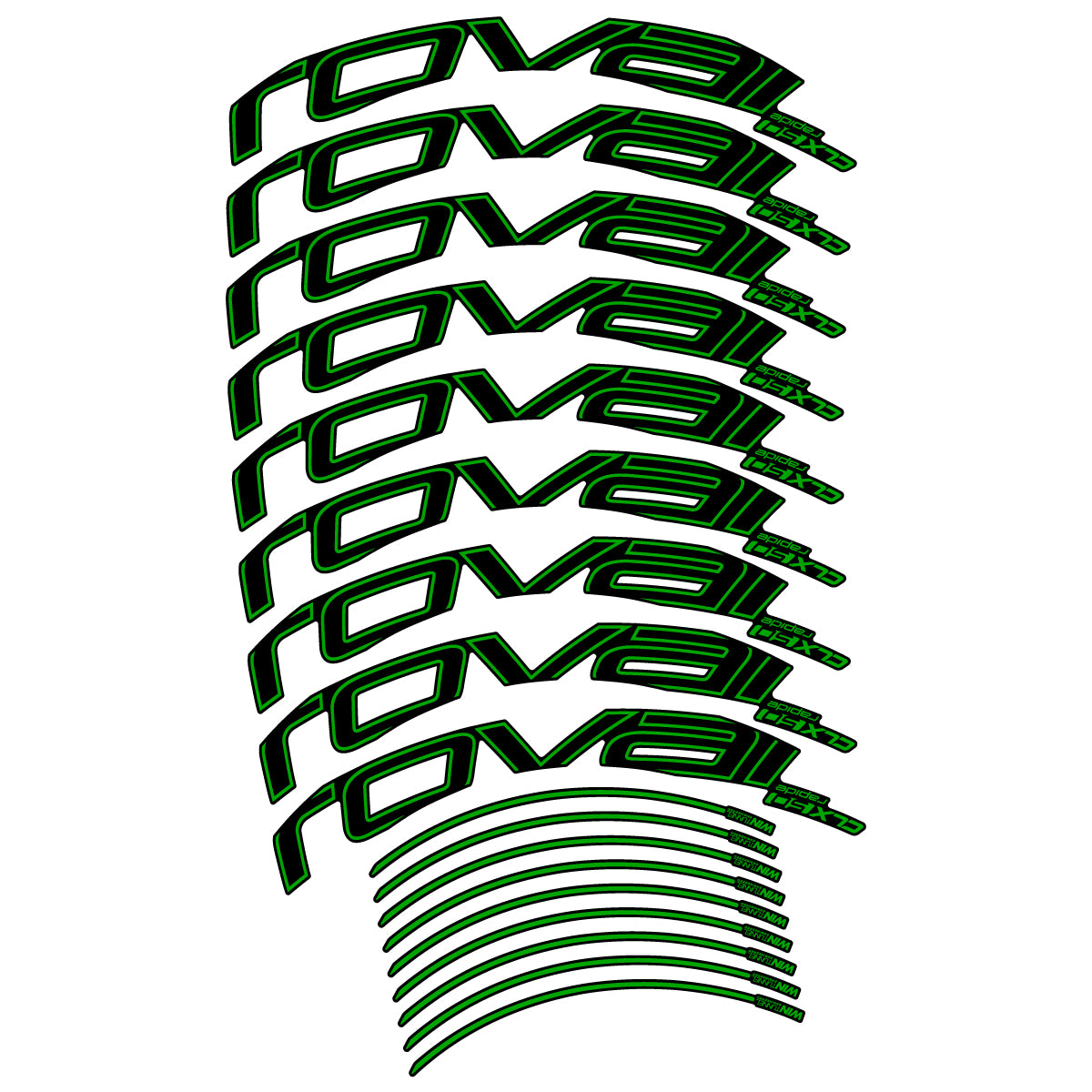 Compatible Stickers for Roval CLX50 Disc 2018-2025, Road Wheel 50mm vinyl decals - Green