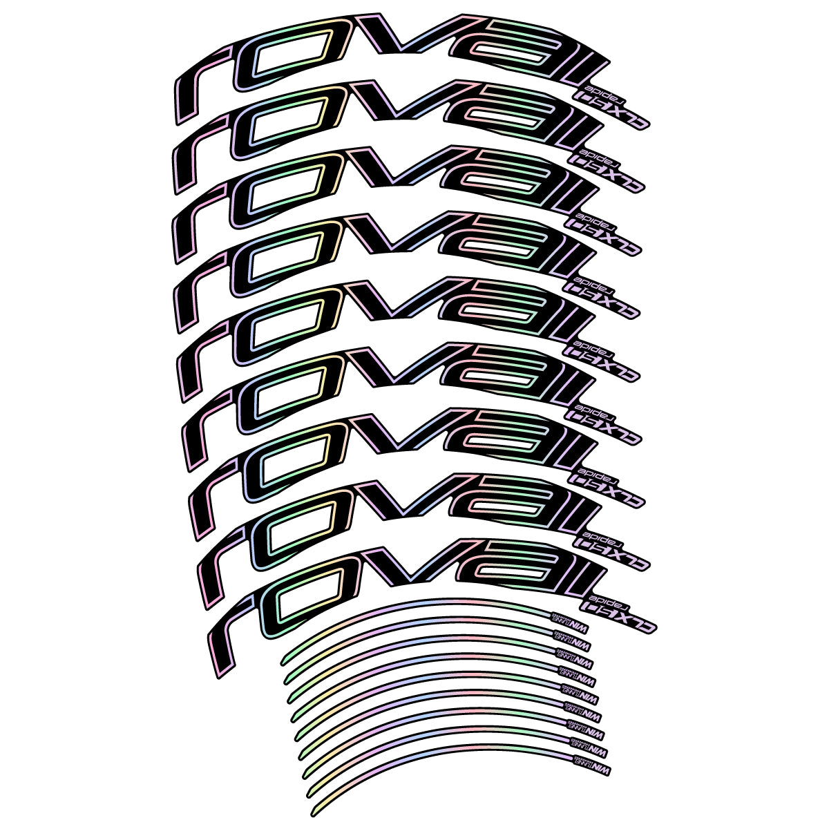 Compatible Stickers for Roval CLX50 Disc 2018-2025, Road Wheel 50mm vinyl decals - Hollographic