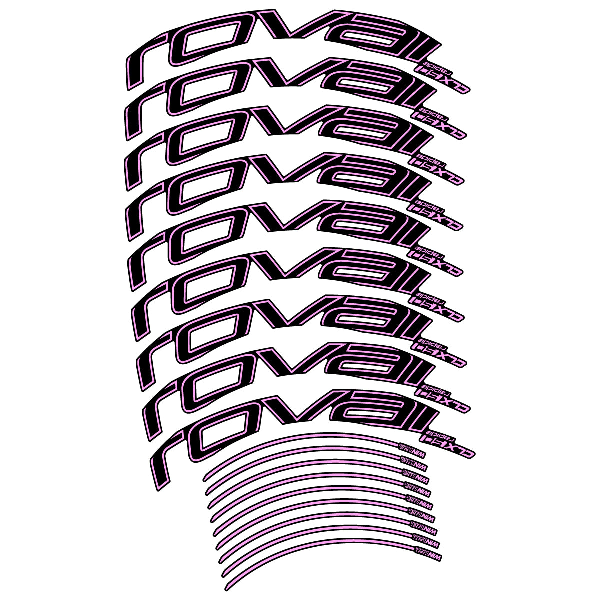 Compatible Stickers for Roval CLX50 Disc 2018-2025, Road Wheel 50mm vinyl decals - Light Lilac