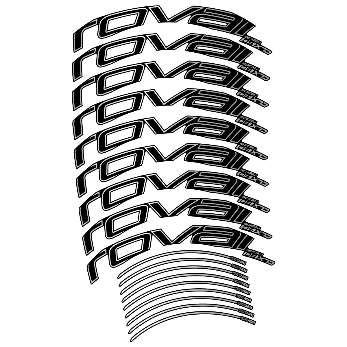 Compatible Stickers for Roval CLX50 Disc 2018-2025, Road Wheel 50mm vinyl decals - Light Silver