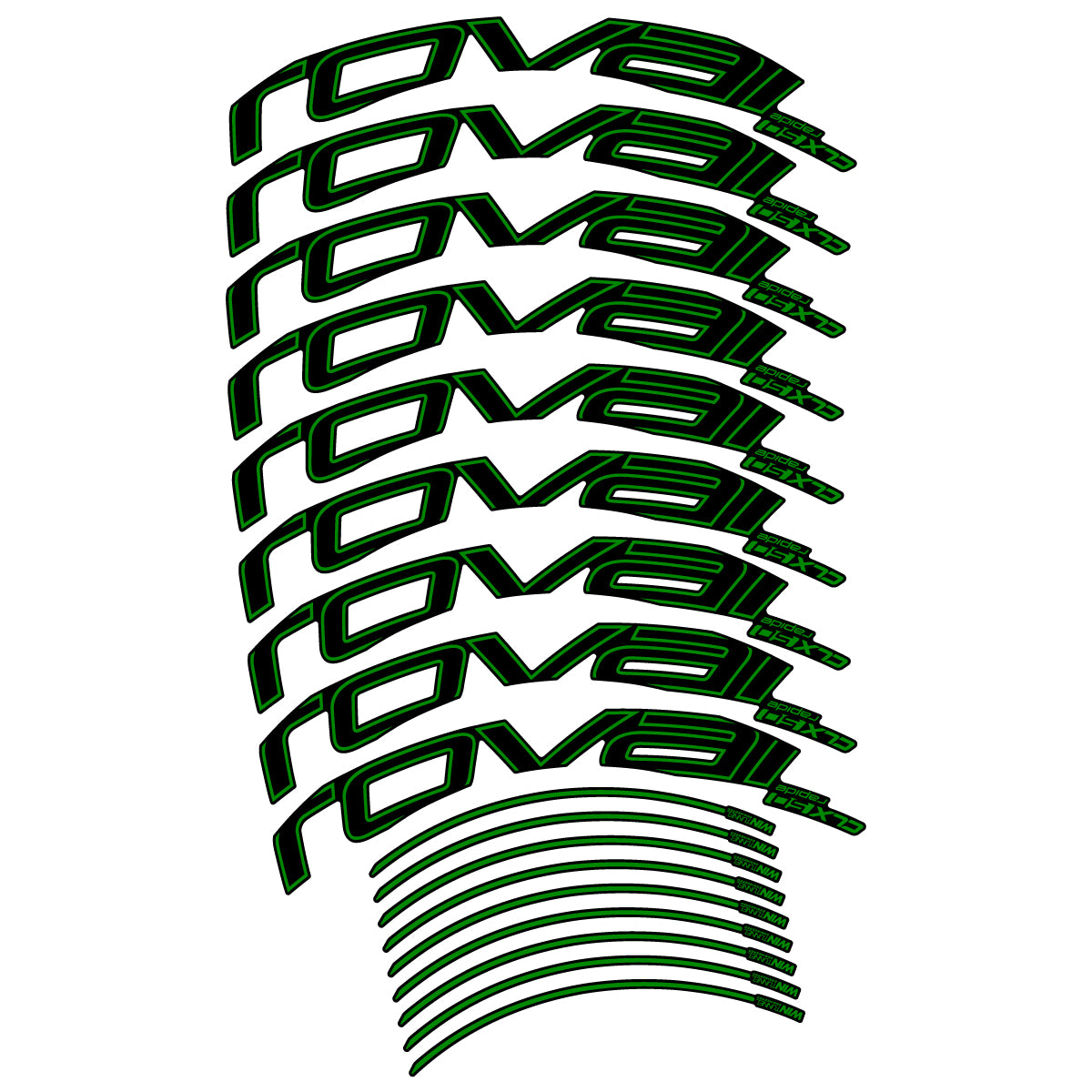 Compatible Stickers for Roval CLX50 Disc 2018-2025, Road Wheel 50mm vinyl decals - Medium Green