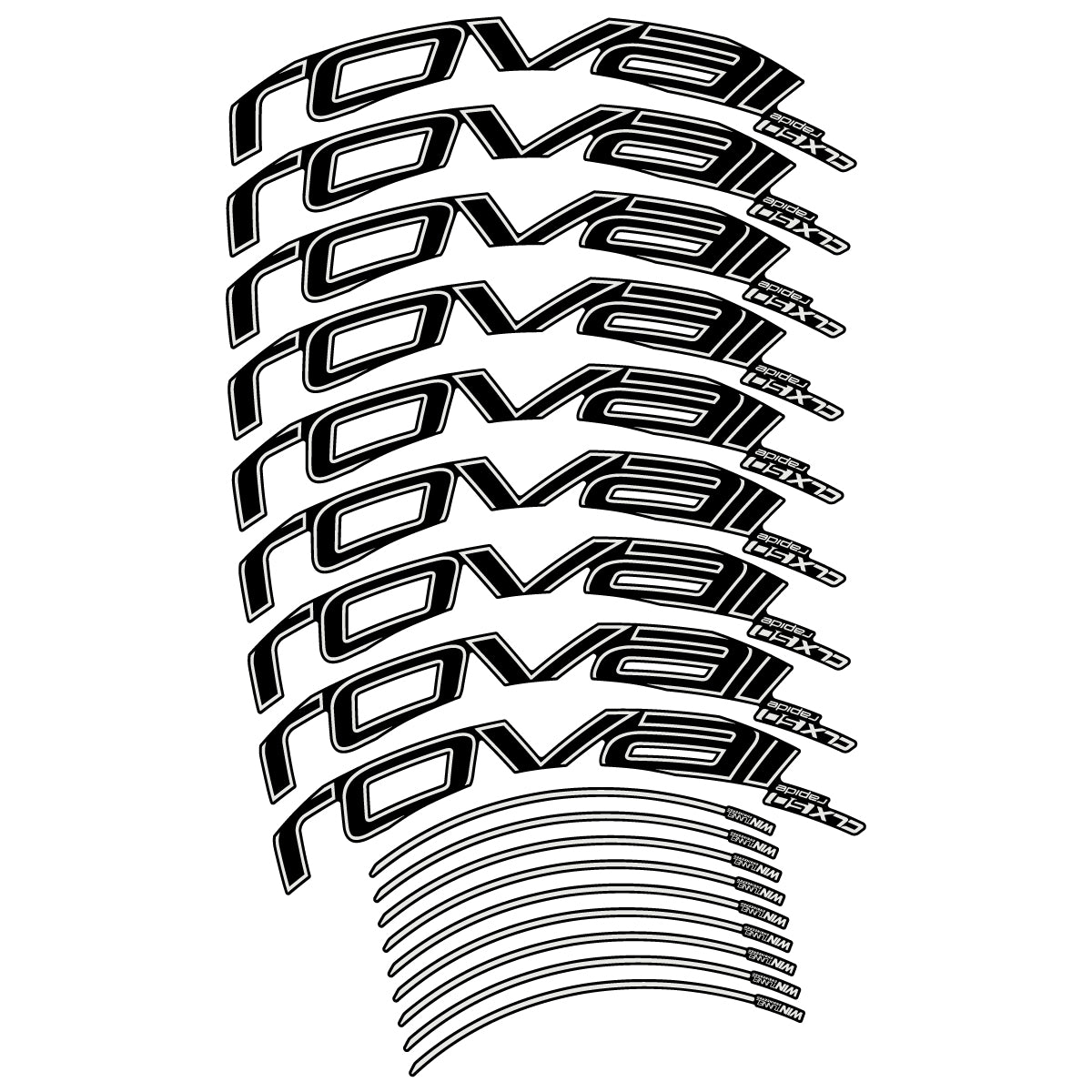 Compatible Stickers for Roval CLX50 Disc 2018-2025, Road Wheel 50mm vinyl decals - Pearl Grey