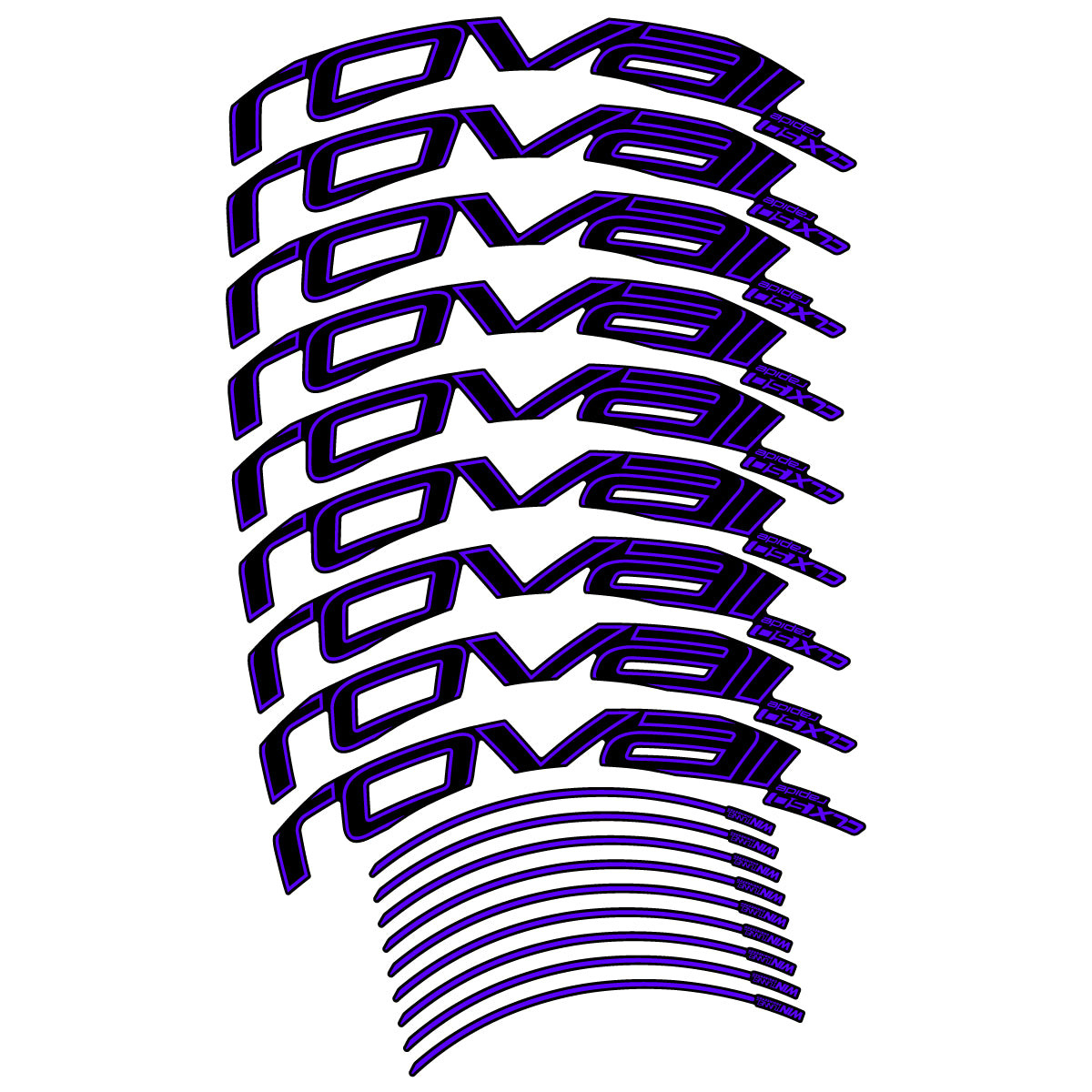 Compatible Stickers for Roval CLX50 Disc 2018-2025, Road Wheel 50mm vinyl decals - Reflex Blue