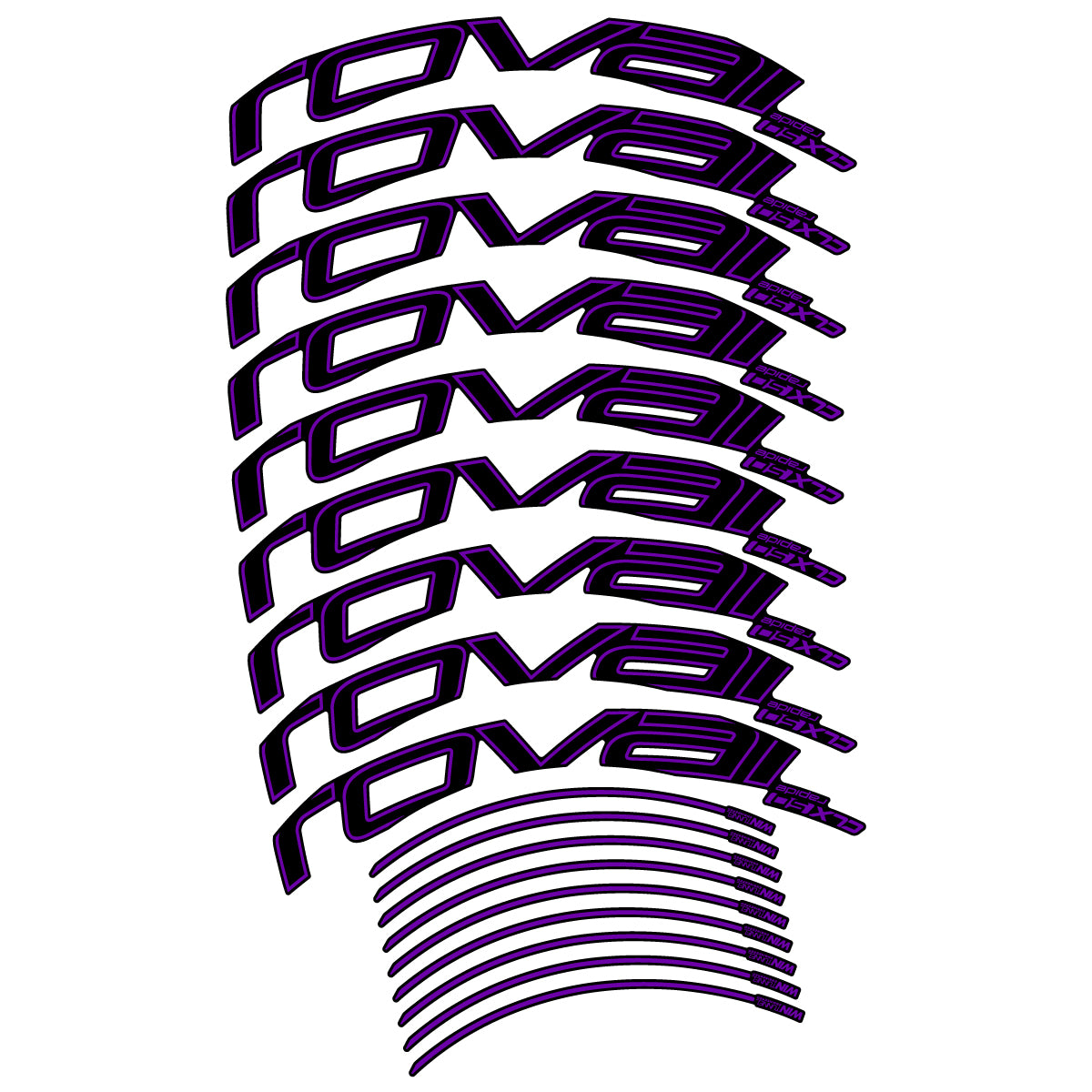 Compatible Stickers for Roval CLX50 Disc 2018-2025, Road Wheel 50mm vinyl decals - Violet