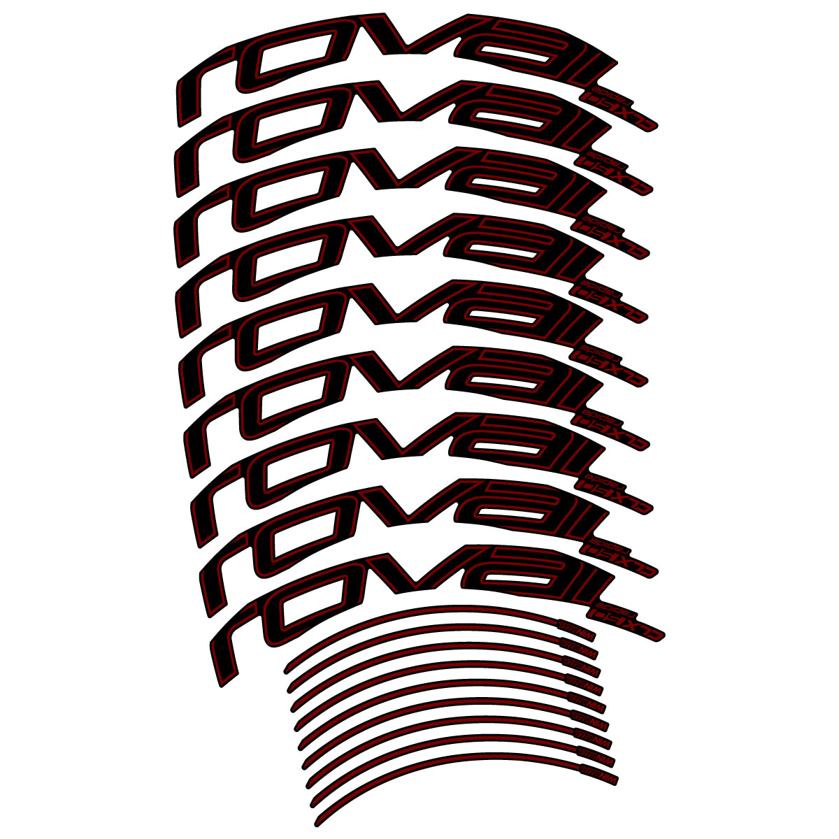 Compatible Stickers for Roval CLX50 Disc 2018-2025, Road Wheel 50mm vinyl decals - Very Dark Red