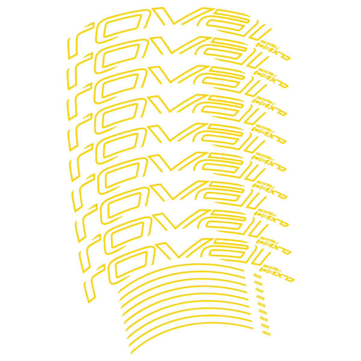 Compatible Stickers for Roval CLX50 Disc VEC 2018-2025, Road Wheel 50mm vinyl decals - Banana Yellow