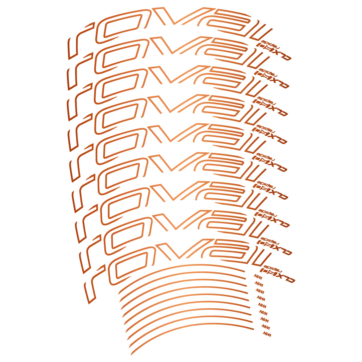 Compatible Stickers for Roval CLX50 Disc VEC 2018-2025, Road Wheel 50mm vinyl decals - Bronze