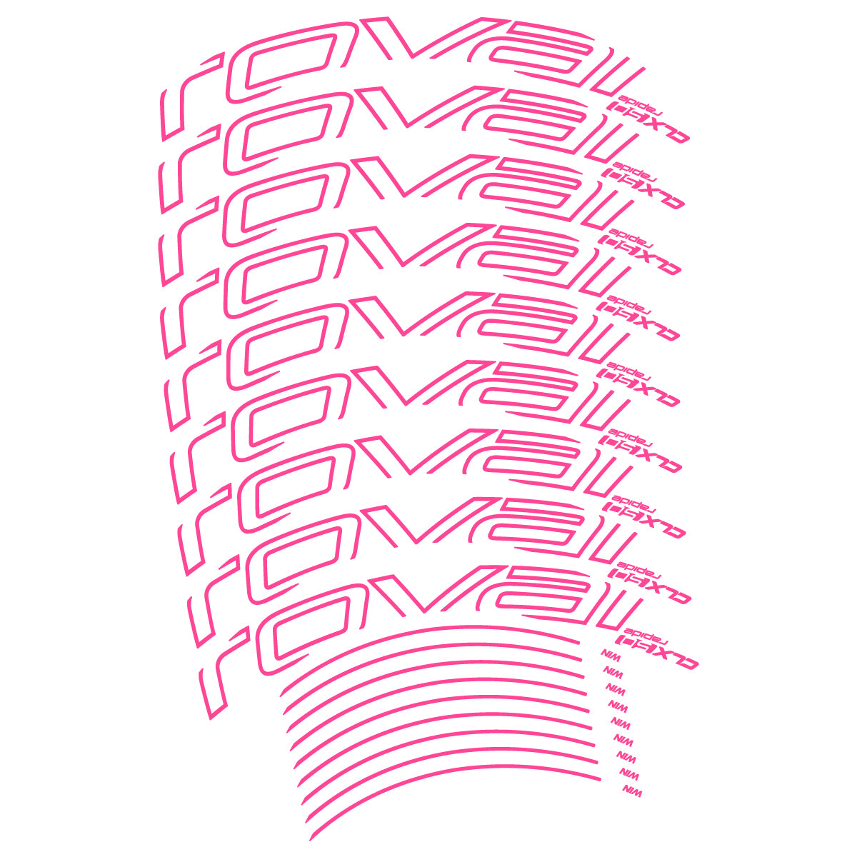 Compatible Stickers for Roval CLX50 Disc VEC 2018-2025, Road Wheel 50mm vinyl decals - Bubblegum Pink