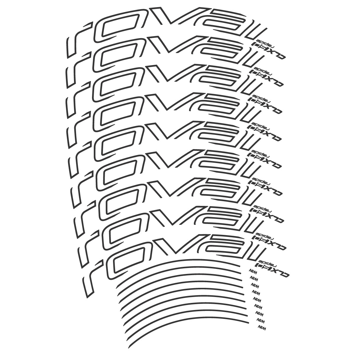 Compatible Stickers for Roval CLX50 Disc VEC 2018-2025, Road Wheel 50mm vinyl decals - Very Dark Grey