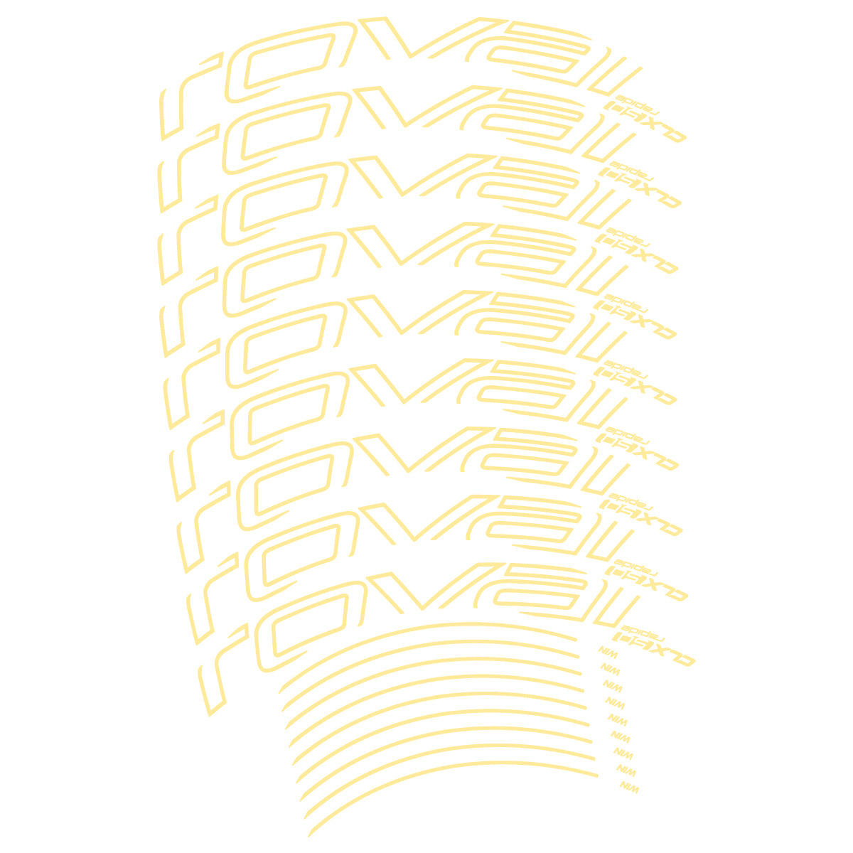 Compatible Stickers for Roval CLX50 Disc VEC 2018-2025, Road Wheel 50mm vinyl decals - Cream