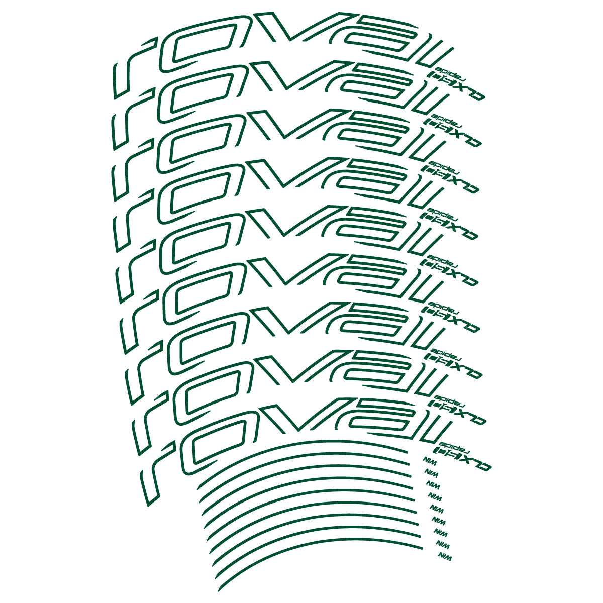 Compatible Stickers for Roval CLX50 Disc VEC 2018-2025, Road Wheel 50mm vinyl decals - Dark Green
