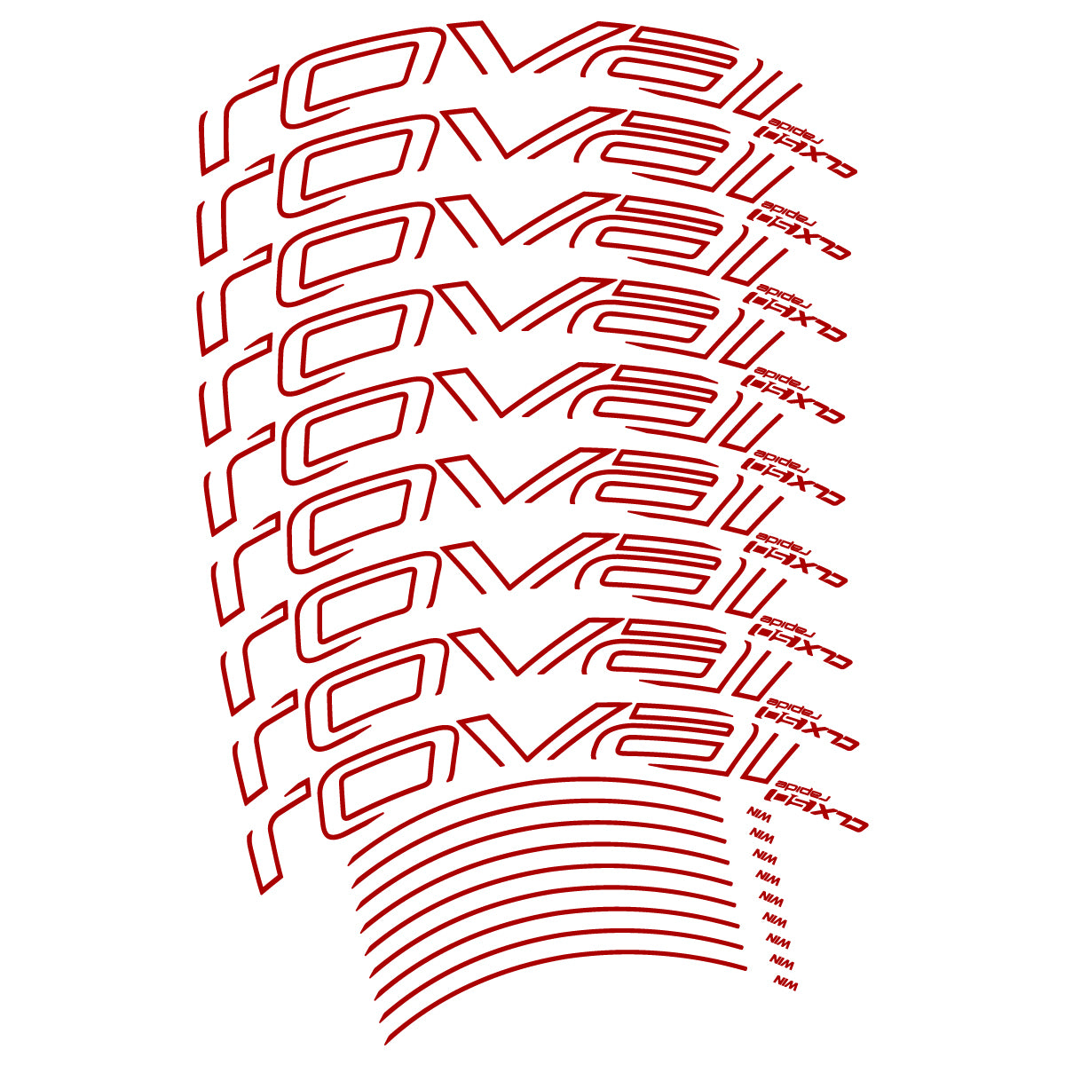 Compatible Stickers for Roval CLX50 Disc VEC 2018-2025, Road Wheel 50mm vinyl decals - Dark Red