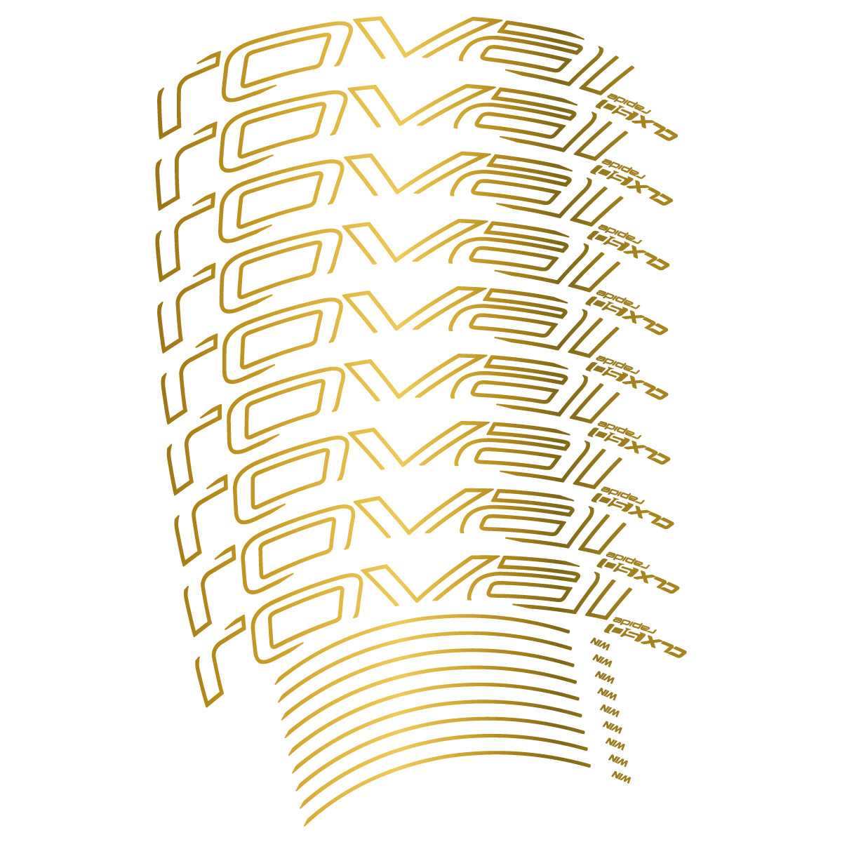Compatible Stickers for Roval CLX50 Disc VEC 2018-2025, Road Wheel 50mm vinyl decals - Gold