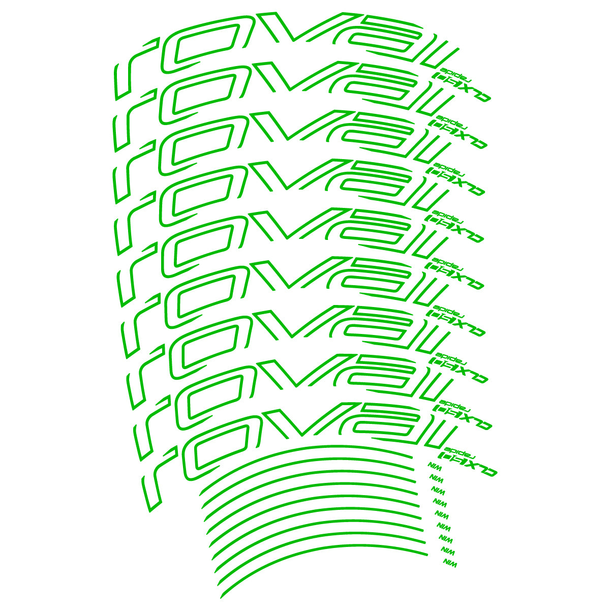 Compatible Stickers for Roval CLX50 Disc VEC 2018-2025, Road Wheel 50mm vinyl decals - Grass Green