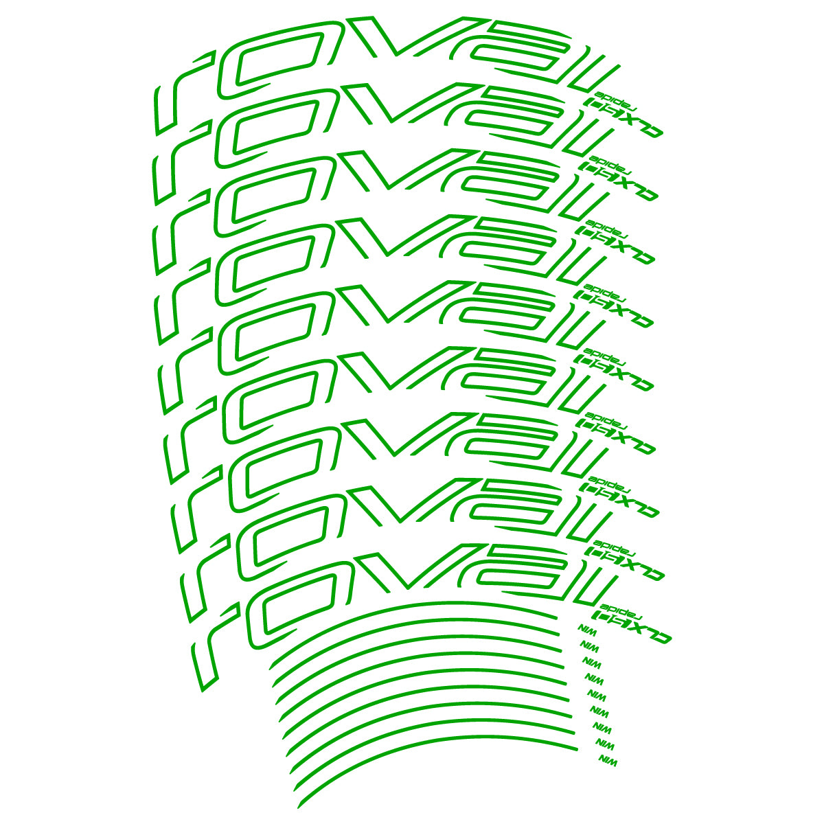 Compatible Stickers for Roval CLX50 Disc VEC 2018-2025, Road Wheel 50mm vinyl decals - Green