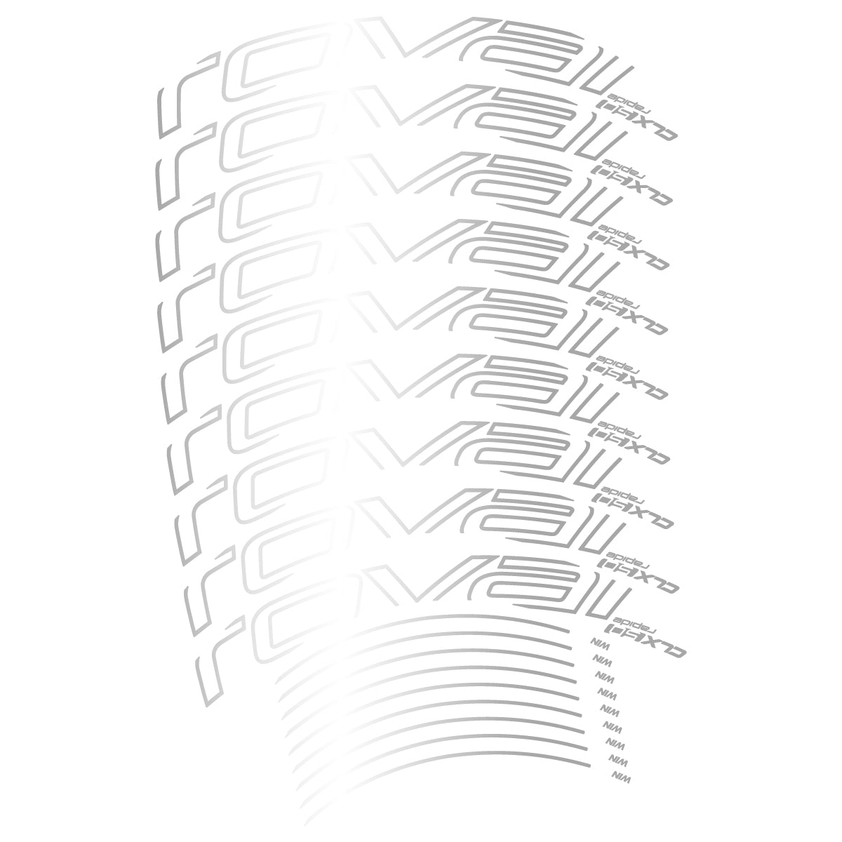 Compatible Stickers for Roval CLX50 Disc VEC 2018-2025, Road Wheel 50mm vinyl decals - Light Silver