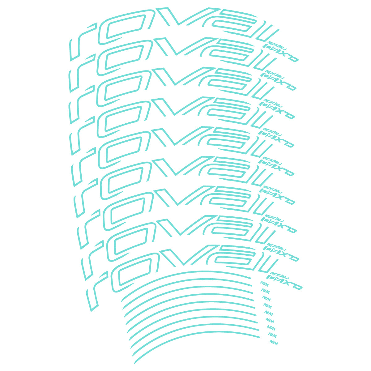 Compatible Stickers for Roval CLX50 Disc VEC 2018-2025, Road Wheel 50mm vinyl decals - Blue Green