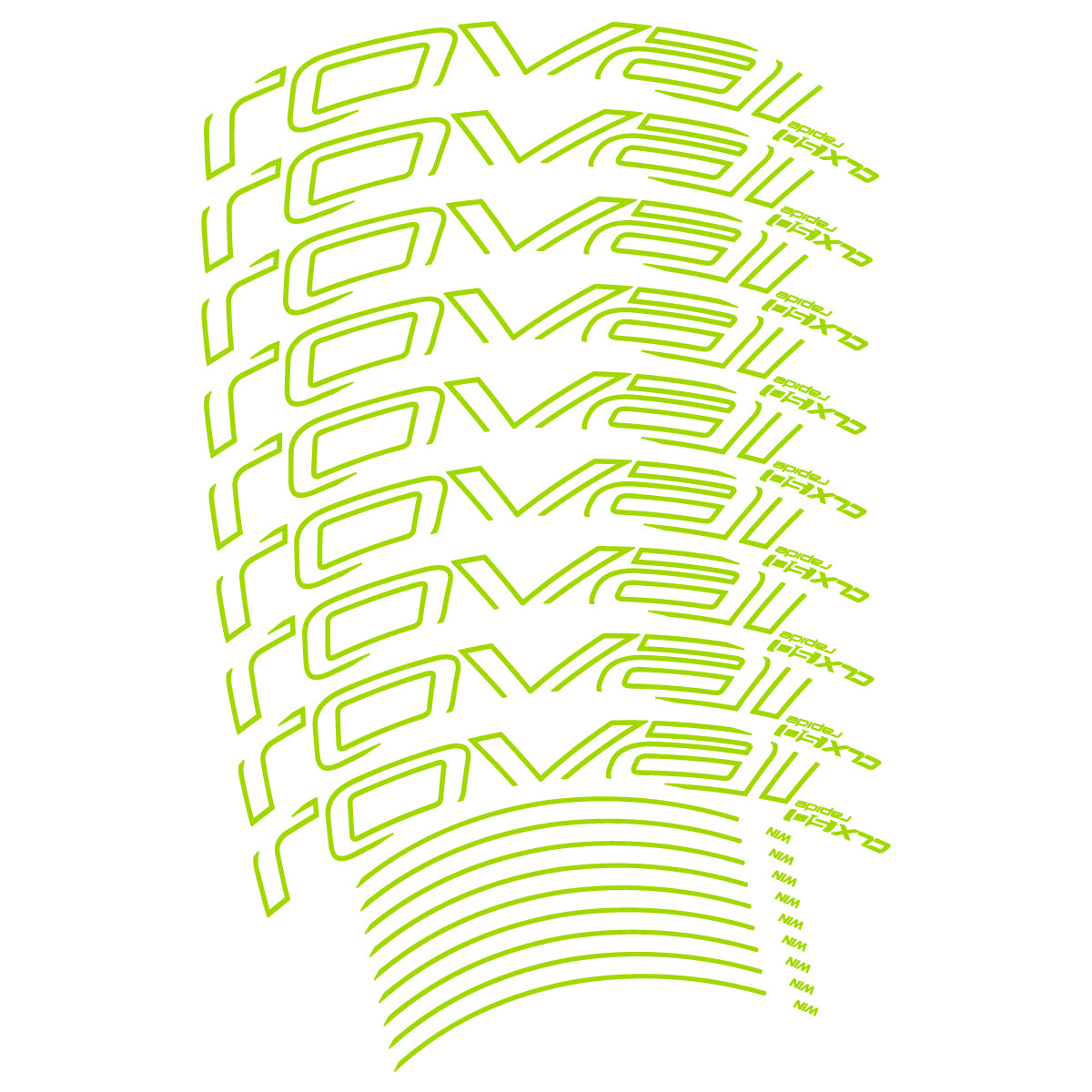 Compatible Stickers for Roval CLX50 Disc VEC 2018-2025, Road Wheel 50mm vinyl decals - Lime Green
