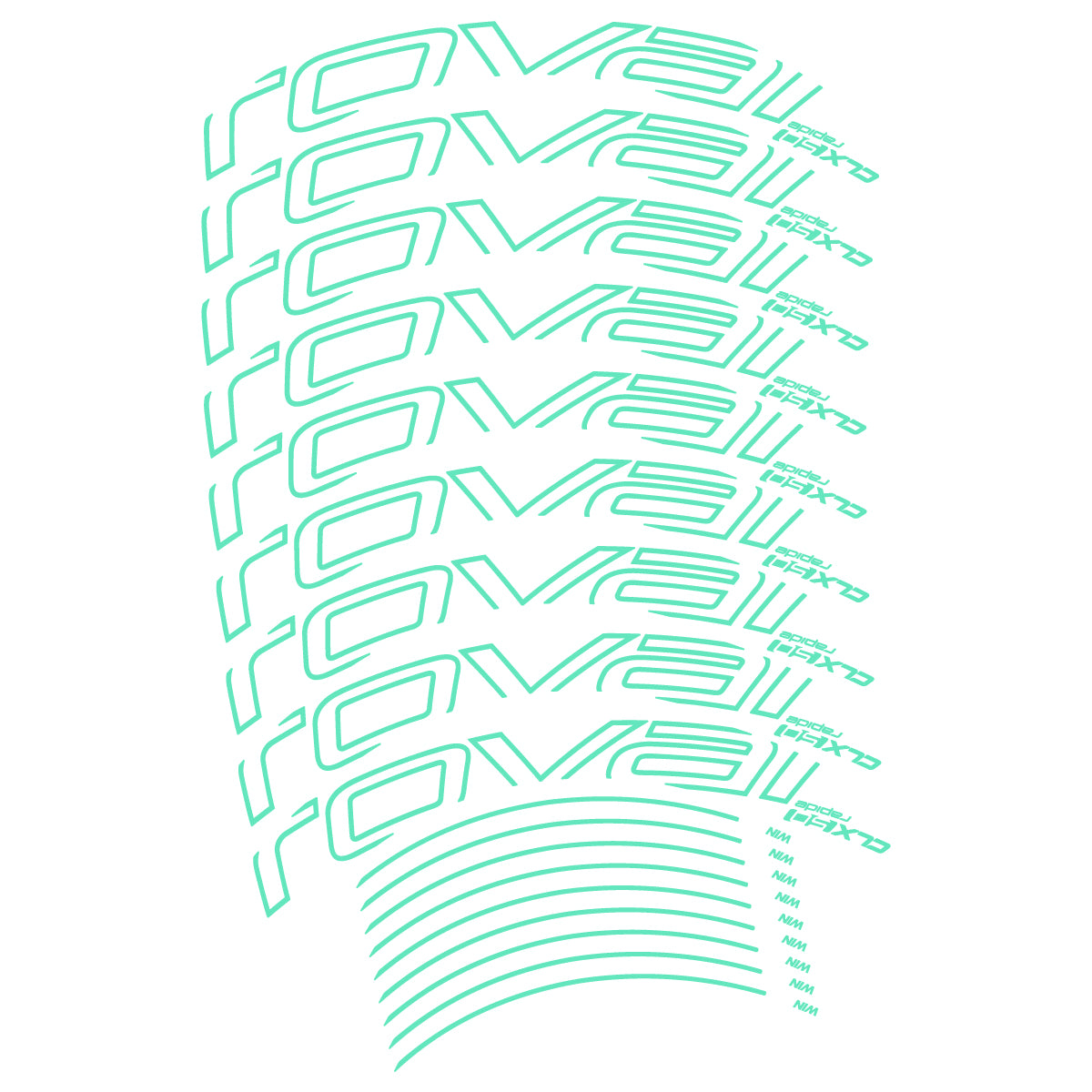 Compatible Stickers for Roval CLX50 Disc VEC 2018-2025, Road Wheel 50mm vinyl decals - Mint
