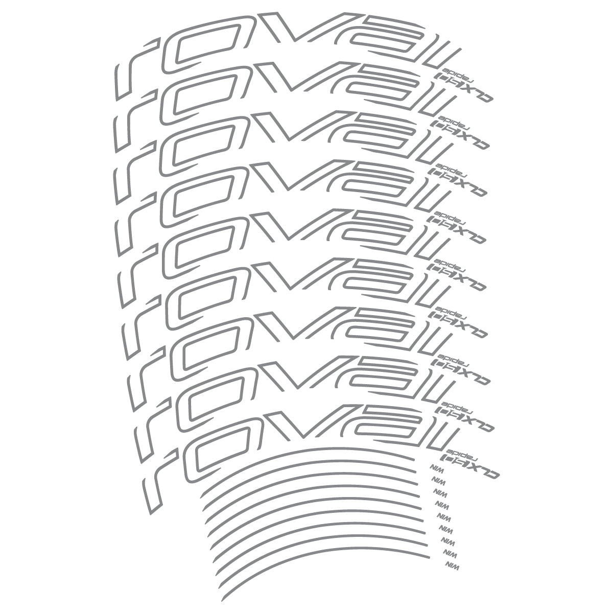 Compatible Stickers for Roval CLX50 Disc VEC 2018-2025, Road Wheel 50mm vinyl decals - Traffic Grey