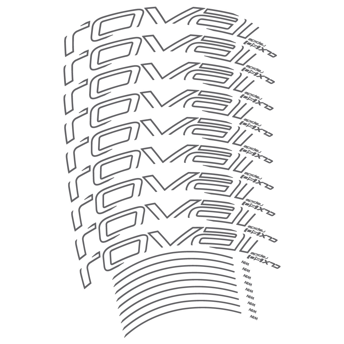 Compatible Stickers for Roval CLX50 Disc VEC 2018-2025, Road Wheel 50mm vinyl decals - Medium Grey