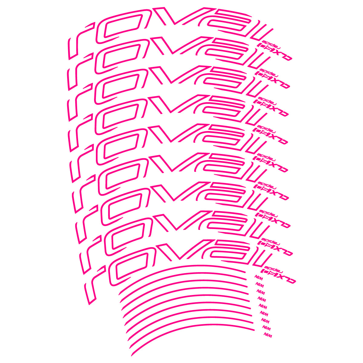 Compatible Stickers for Roval CLX50 Disc VEC 2018-2025, Road Wheel 50mm vinyl decals - Neon Pink