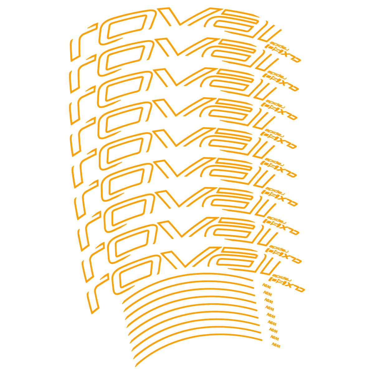 Compatible Stickers for Roval CLX50 Disc VEC 2018-2025, Road Wheel 50mm vinyl decals - Orange Yellow