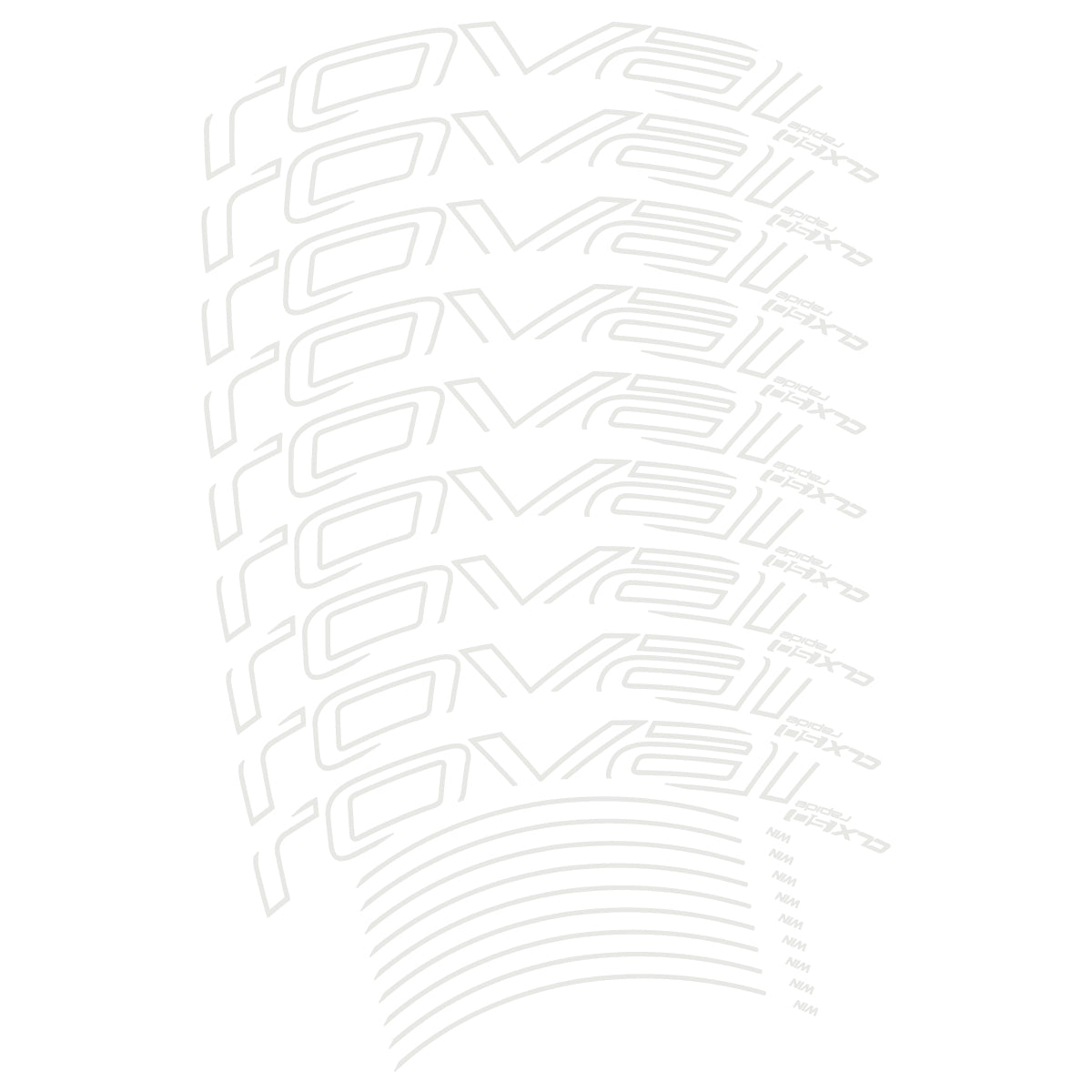 Compatible Stickers for Roval CLX50 Disc VEC 2018-2025, Road Wheel 50mm vinyl decals - Pearl Grey