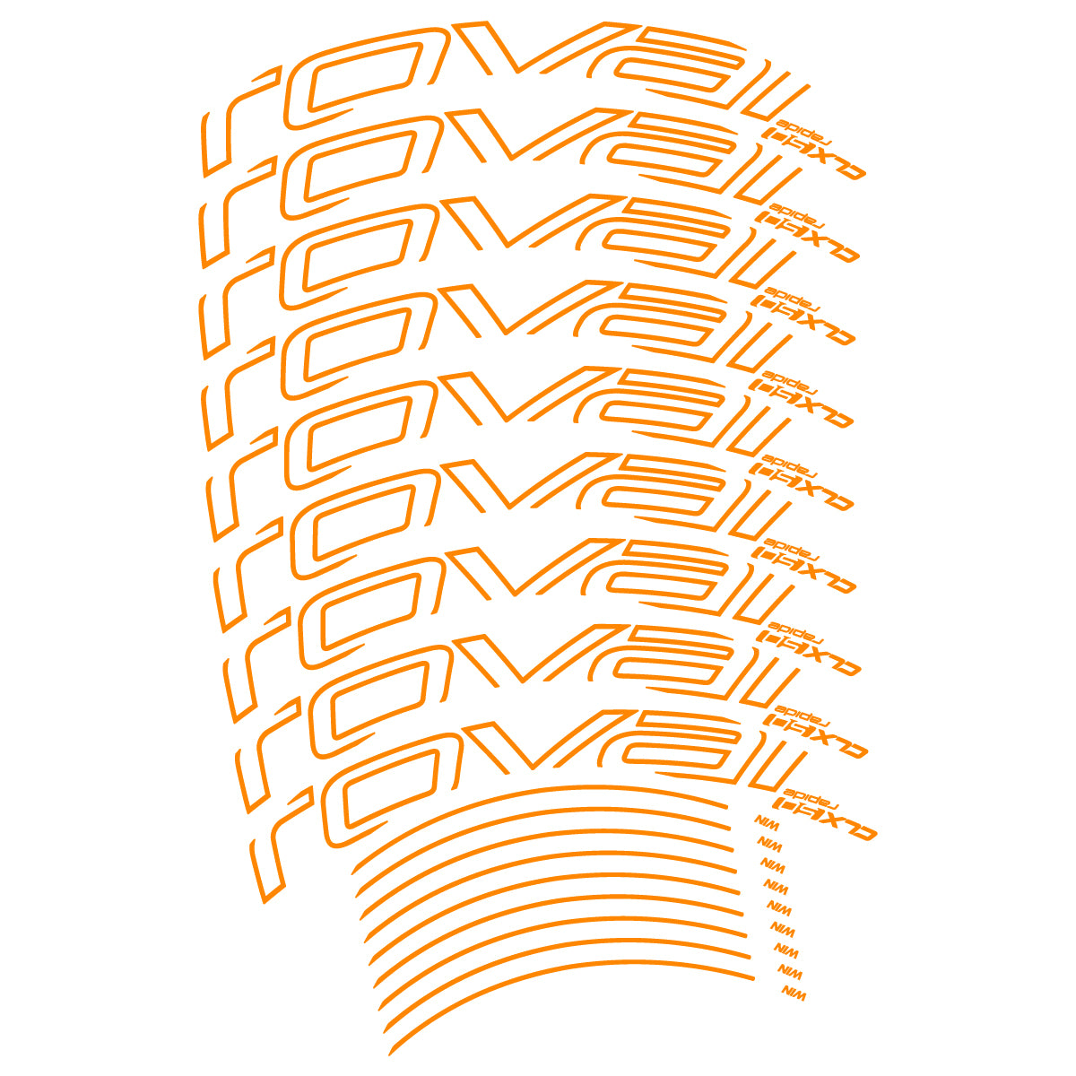 Compatible Stickers for Roval CLX50 Disc VEC 2018-2025, Road Wheel 50mm vinyl decals - Saffron Yellow