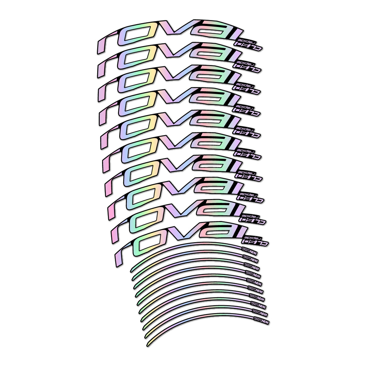 Compatible Stickers for Roval CL 50 2019 Rim Brake, Road Wheel 50mm vinyl decals - Hollographic