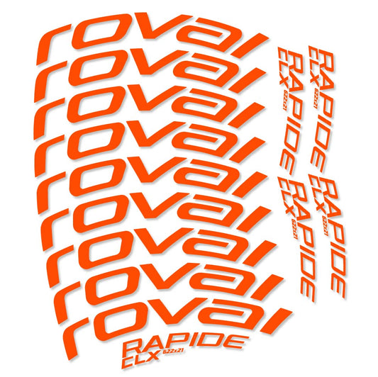 Orange Neon decal for Roval Rapide CLX road wheel 50mm – bike sticker vinyl