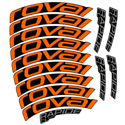 Orange decal for Roval Rapide CL road wheel 50mm – bike sticker vinyl